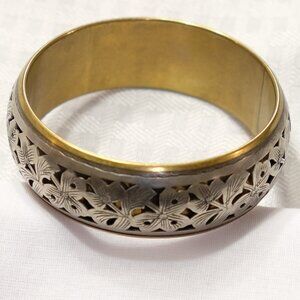 Brass and silver boho bracelet